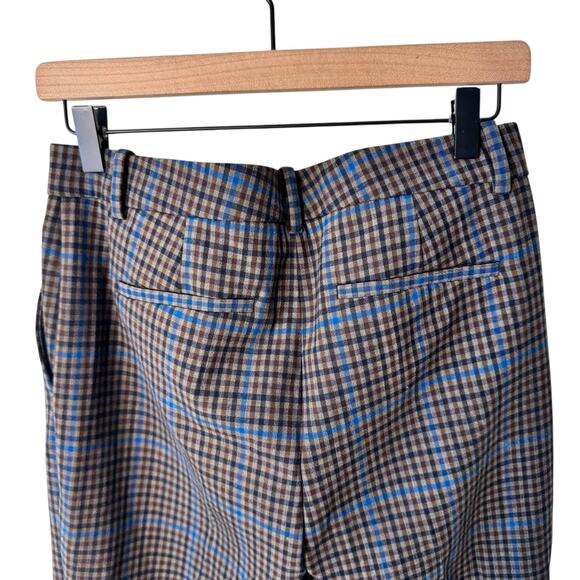 THEORY Women’s Testra Wool-Blend Pant Brown Blue Size 4 - Picture 10 of 12